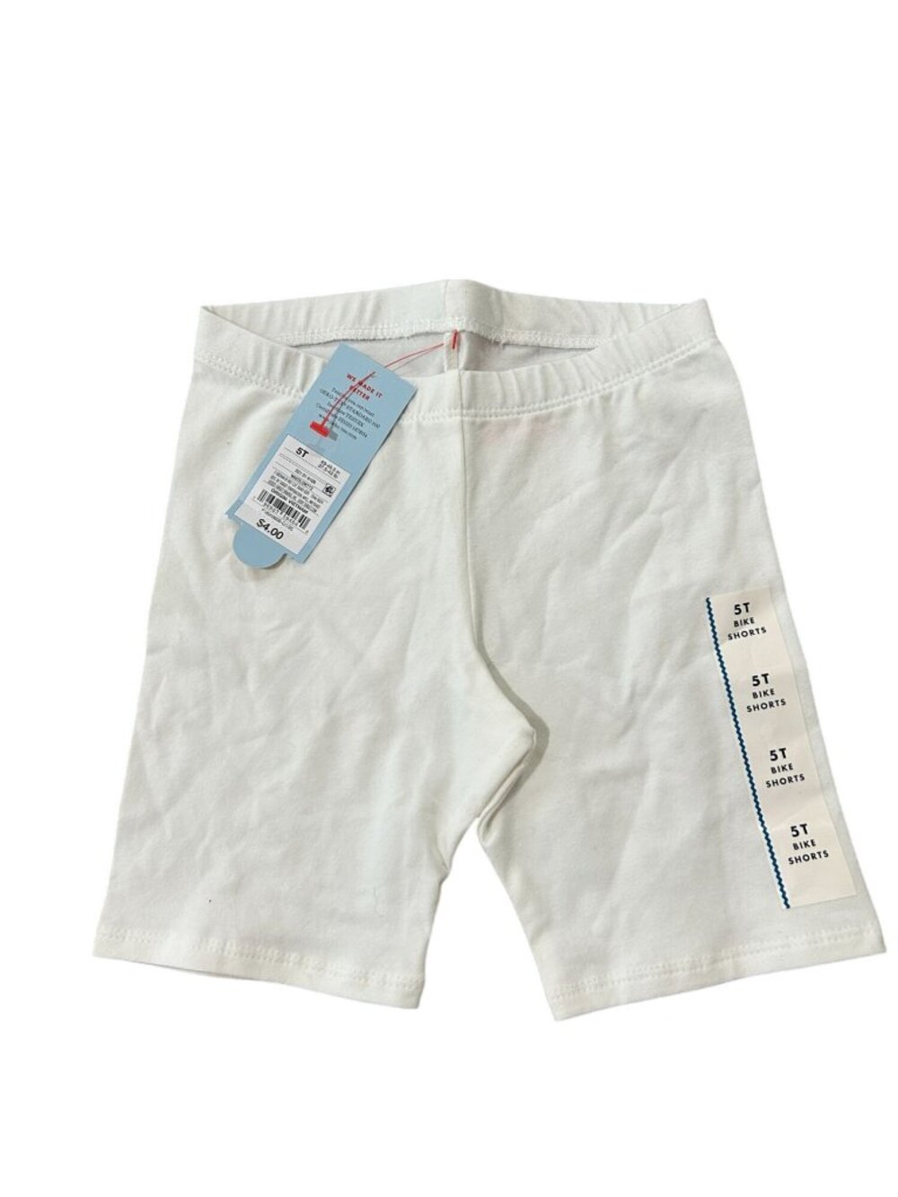 NWT Toddler Girls' Bike Shorts - Cat & Jack Chalk White 5T